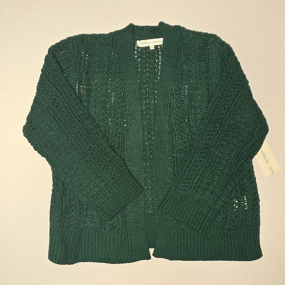 Madison + Hudson open-front knit cardigan green color Size S